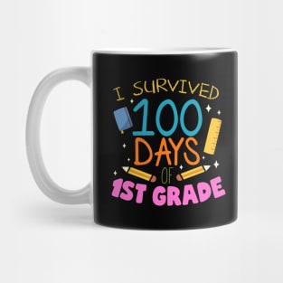 I Survived 100 Days of First Grade Students and Teachers Mug